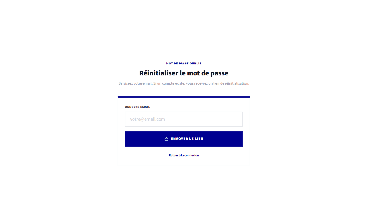 Formulaire mot de passe oublié